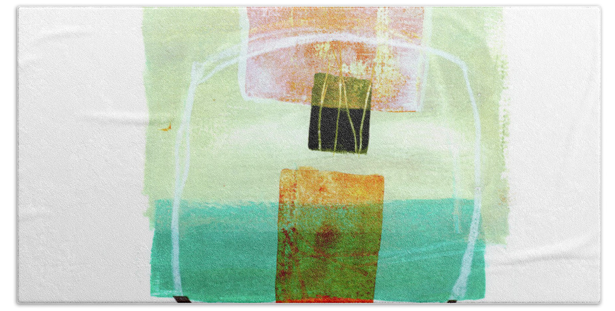 Jane Davies Bath Towel featuring the painting Loose Ends #8 by Jane Davies