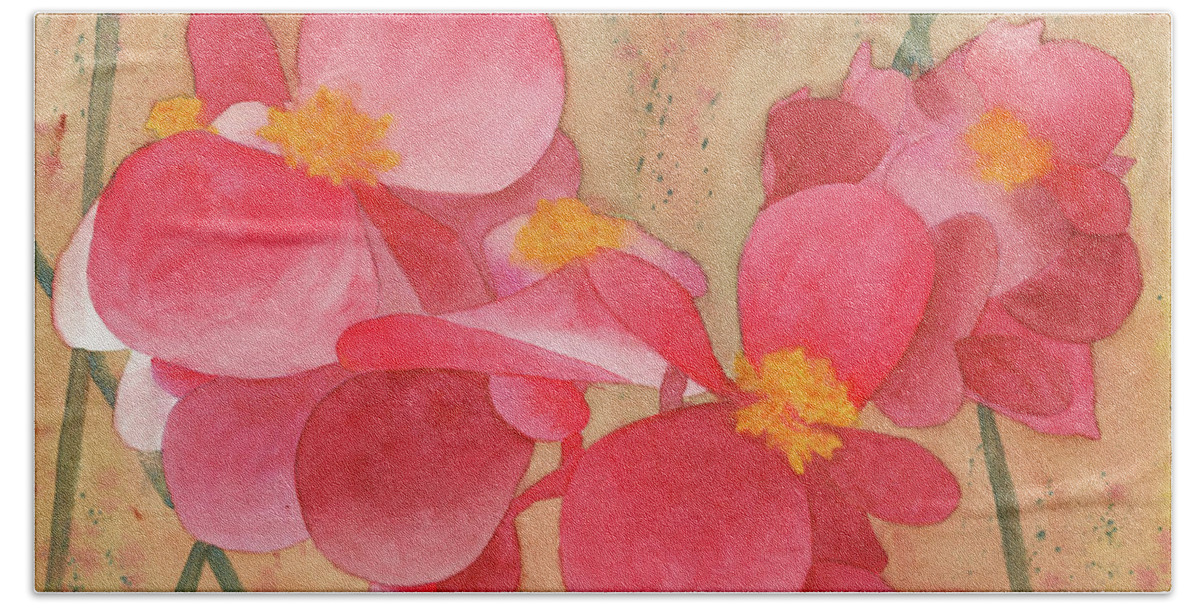 Petal Bath Towel featuring the painting Loose Petals by Ken Powers