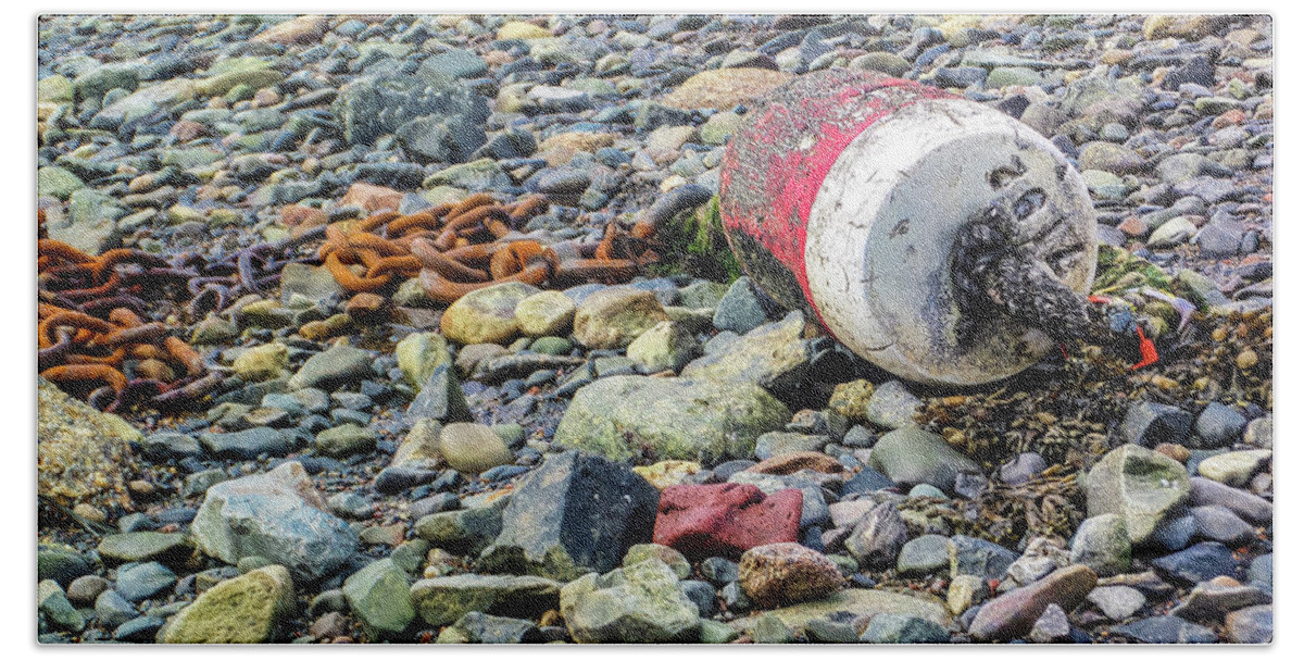 Lobster Buoy Hand Towel featuring the photograph Lost Buoy by Holly Ross