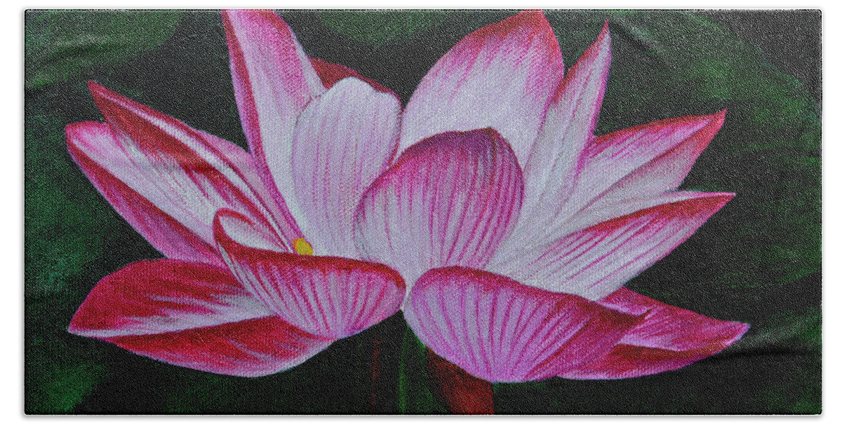 Lotus Blossom Bath Towel featuring the painting Lotus Blossom by Jimmie Bartlett