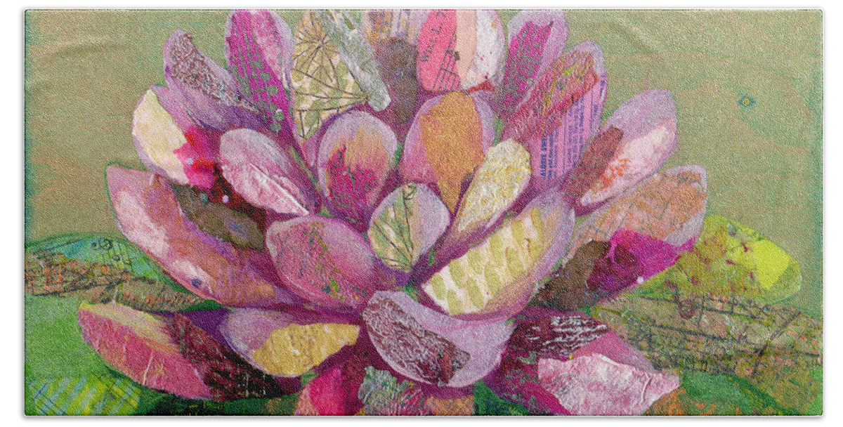 Lotus Hand Towel featuring the painting Lotus Series II - 3 by Shadia Derbyshire