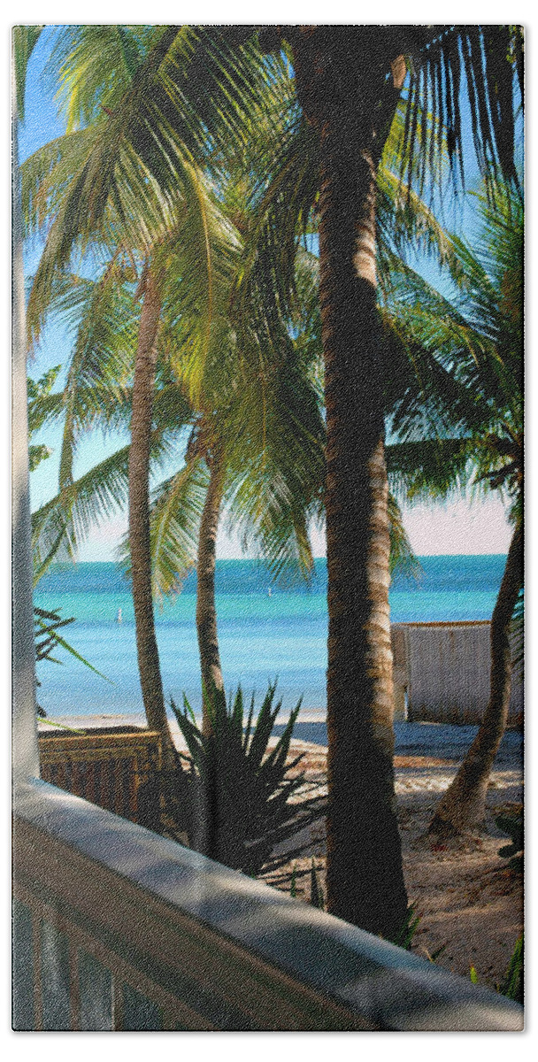Photos Of Key West Bath Towel featuring the photograph Louie's Backyard by Susanne Van Hulst