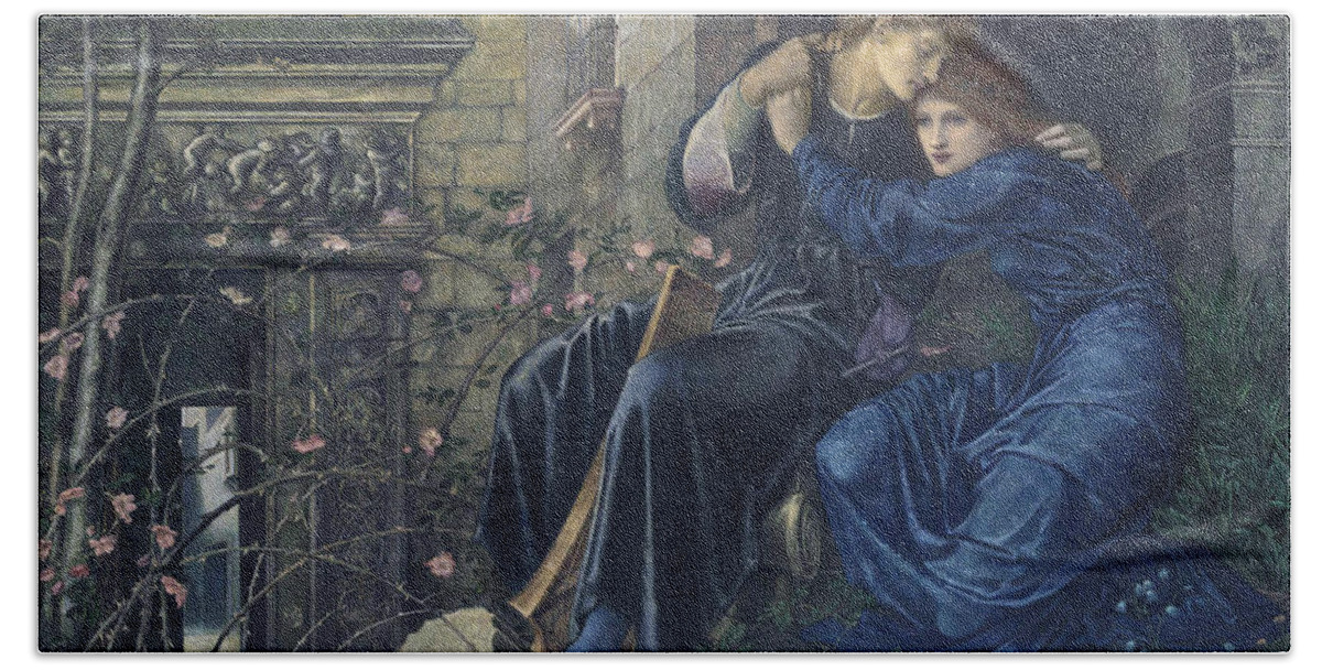 Burne-jones Hand Towel featuring the painting Love Among the Ruins by Edward Burne-Jones