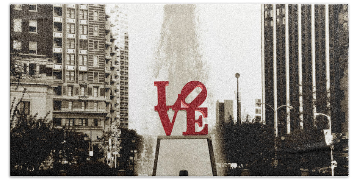 Love Hand Towel featuring the photograph Love in Philadelphia by Bill Cannon