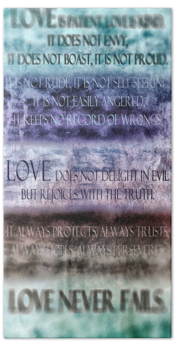 Love Bath Towel featuring the digital art Love Rejoices With The Truth by Angelina Tamez