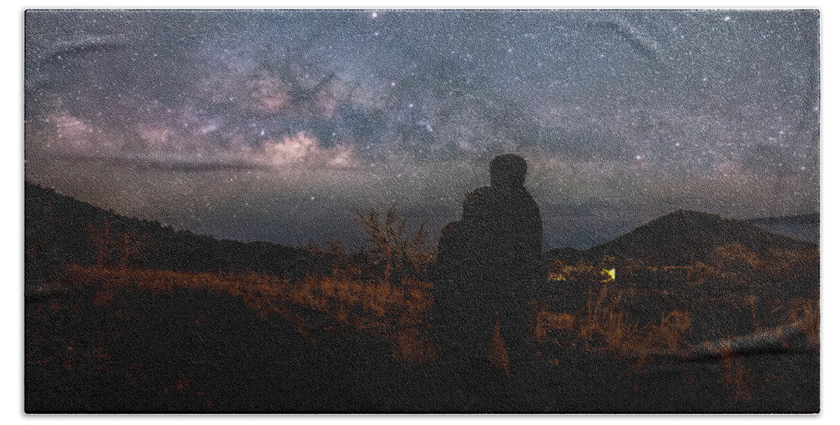 Sky Bath Towel featuring the photograph LovEing the Universe by Eti Reid