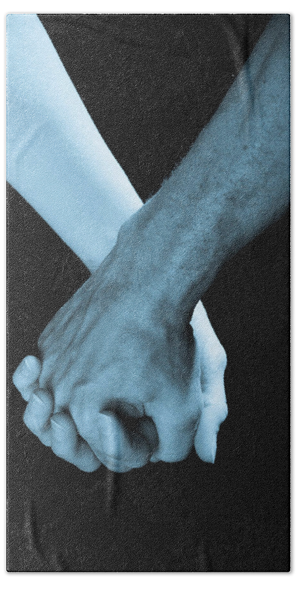 Hand Holding Hand Towel featuring the photograph Lovers Hands by Scott Sawyer