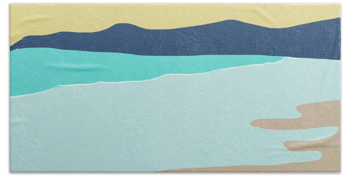 Beach Hand Towel featuring the mixed media Low Tide- Art by Linda Woods by Linda Woods