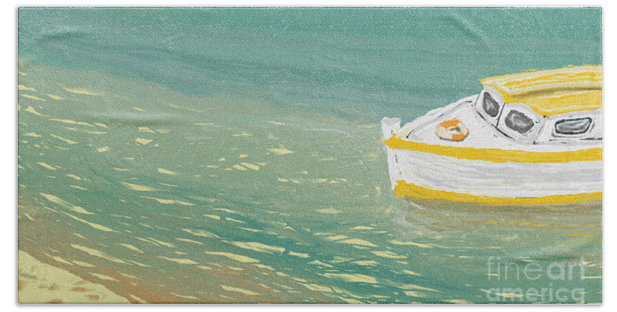 Ocean Hand Towel featuring the digital art Low Tide by Julie Grimshaw