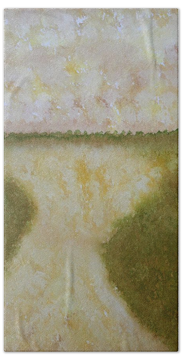 Lowcountry Bath Towel featuring the painting Lowcountry Marsh original painting by Sol Luckman