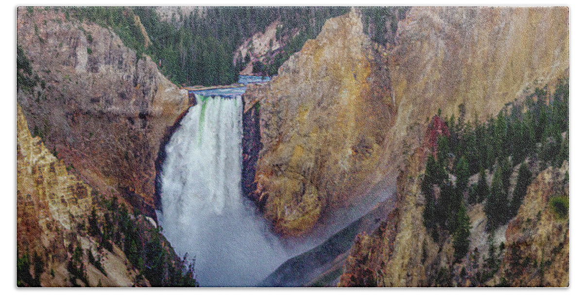 Yellowstone Hand Towel featuring the photograph Lower Yellowstone Falls II by Bill Gallagher