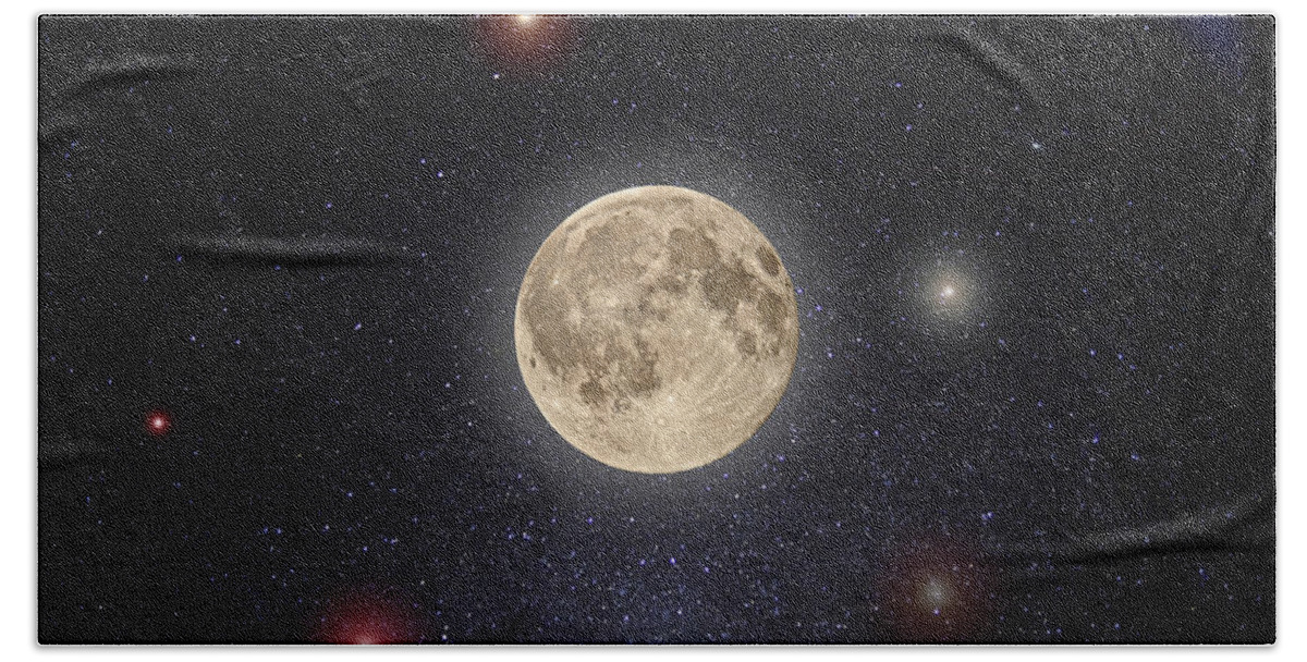 Moon Bath Towel featuring the photograph Luna Lux by Steve Gadomski