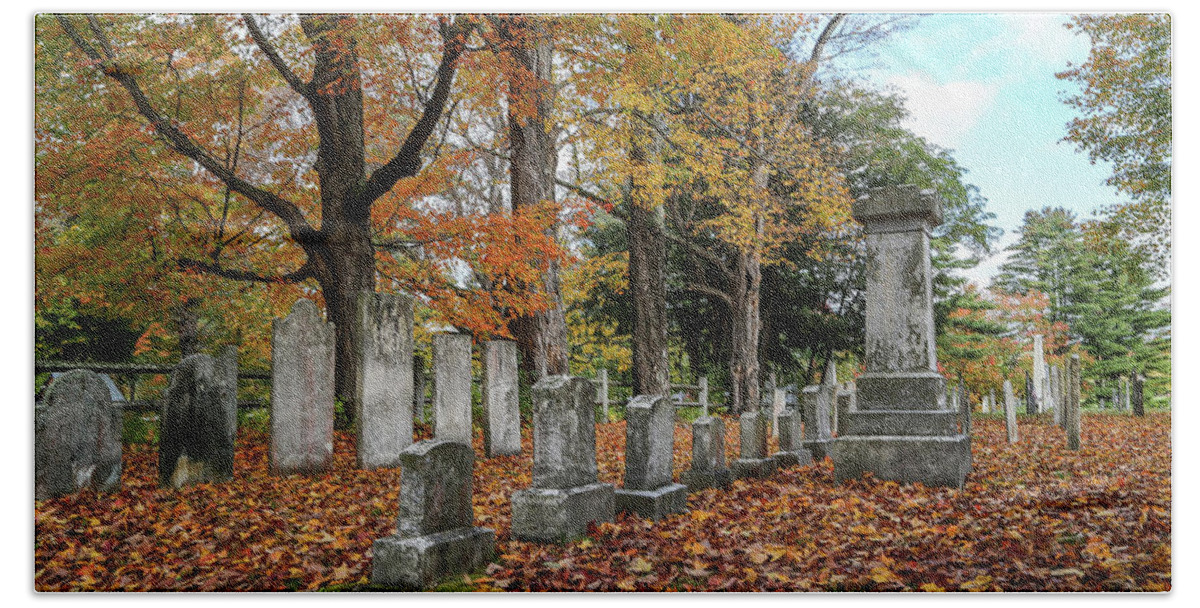Fall Bath Towel featuring the photograph Lyme Cemetery in Fall by Kevin Craft