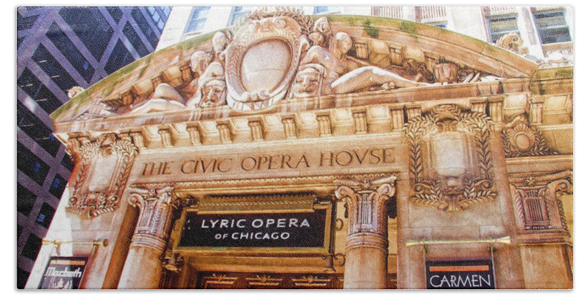 Alicegipsonphotographs Hand Towel featuring the photograph Lyric Opera Of Chicago by Alice Gipson