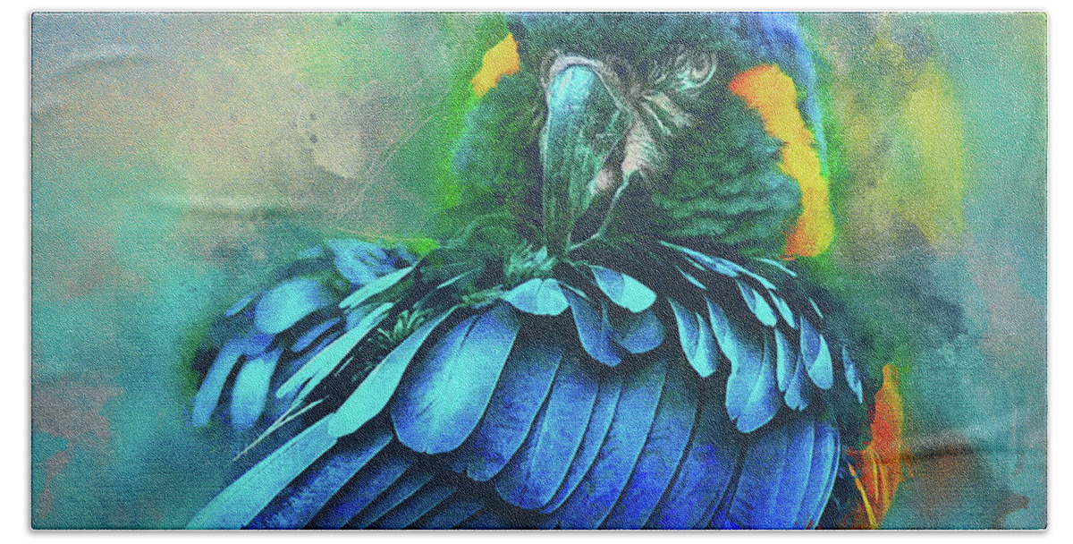 Macaw Bath Towel featuring the photograph Macaw Magic by Brian Tarr