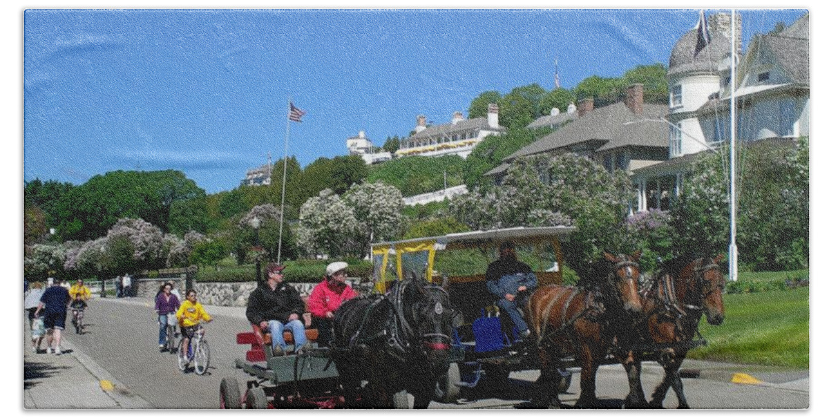 Mackinac Island Hand Towel featuring the photograph Mackinac Island at Lilac Time by Keith Stokes