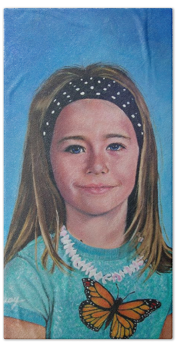 Portrait Bath Towel featuring the painting Madeline by Sharon Duguay