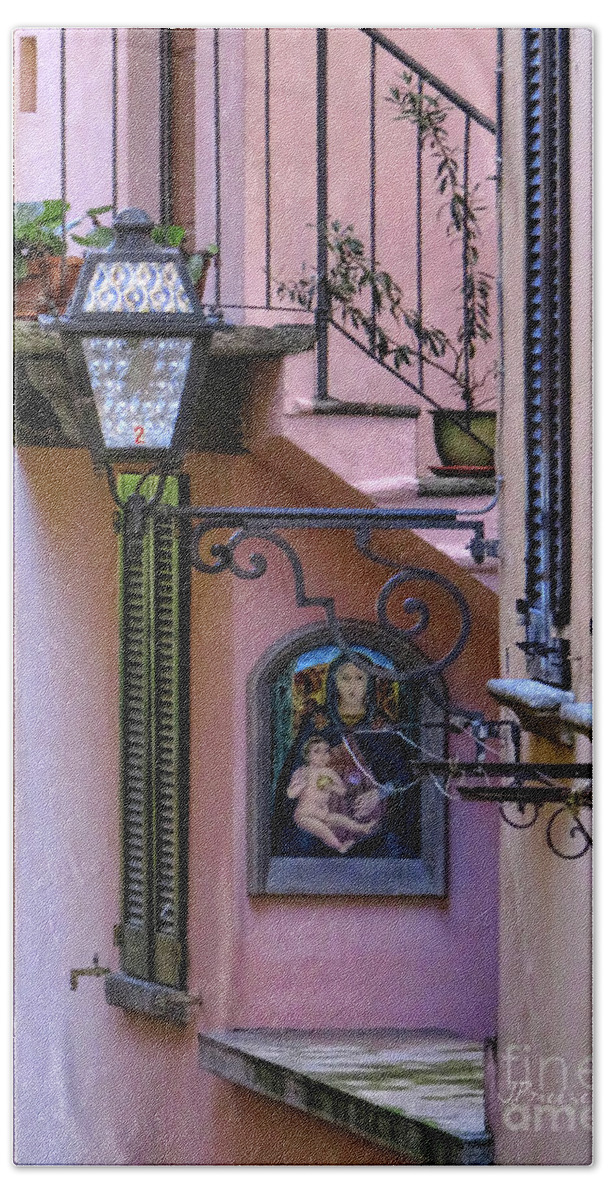 Bellagio Hand Towel featuring the photograph Madonna and Child by Jennie Breeze