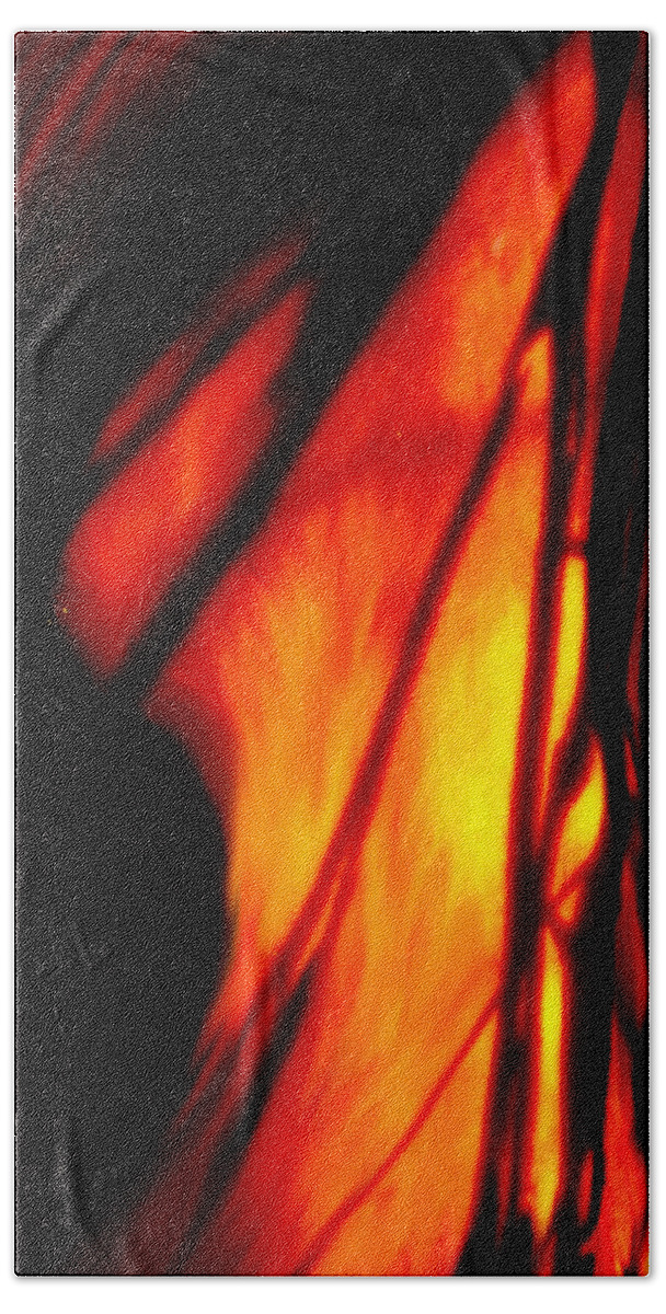 Abstract Hand Towel featuring the photograph Madrone In Flames by Wendy Rickwalt