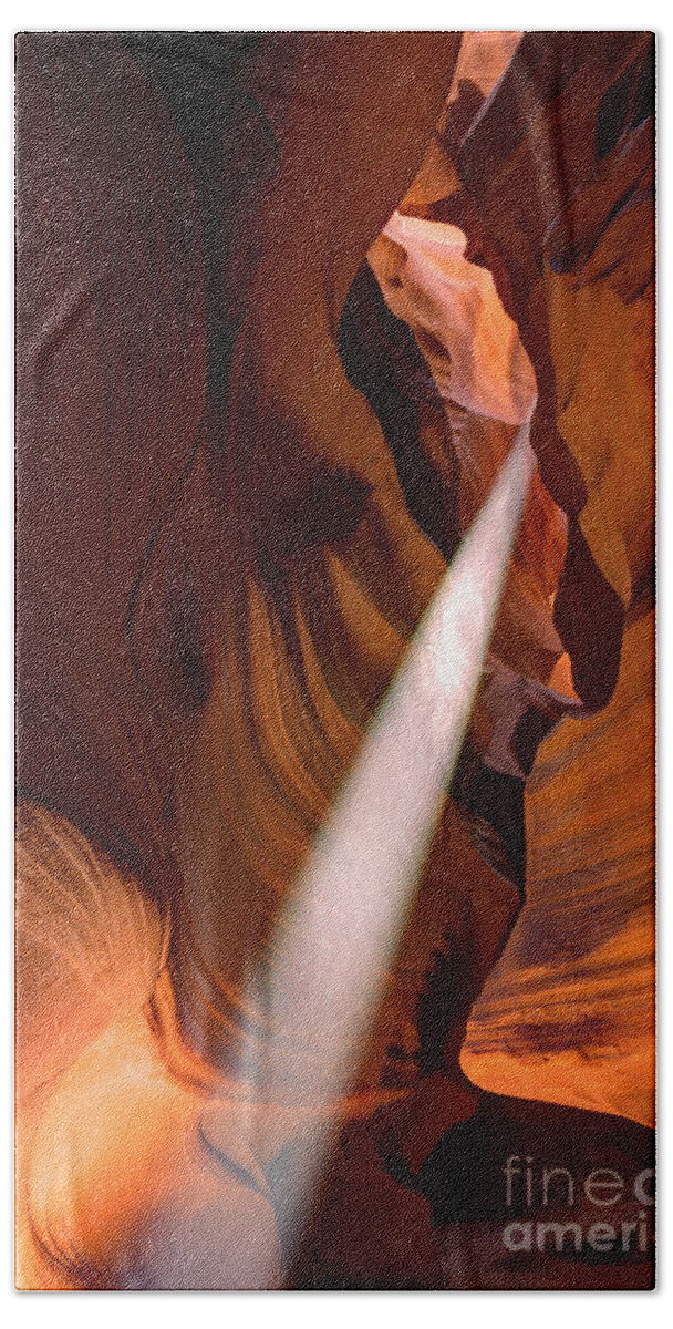 Upper Antelope Canyon Hand Towel featuring the photograph Magical Wonders of Antelope Canyon Page Arizona by Wayne Moran