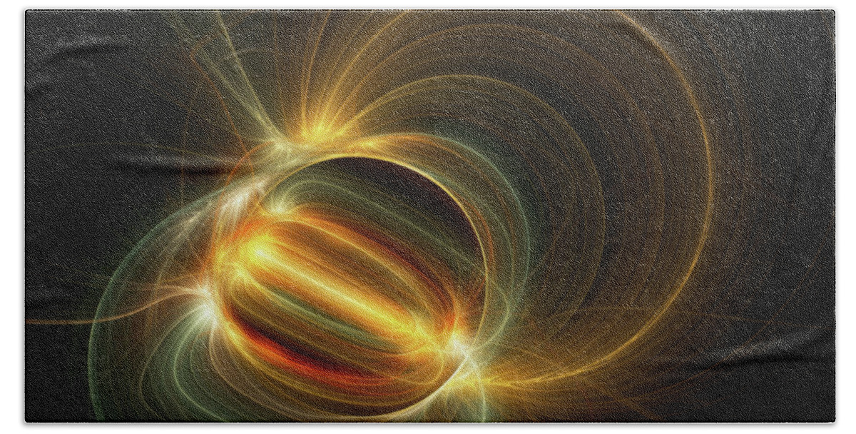 Magnetic Field Hand Towel featuring the digital art Magnetic Field by Scott Norris