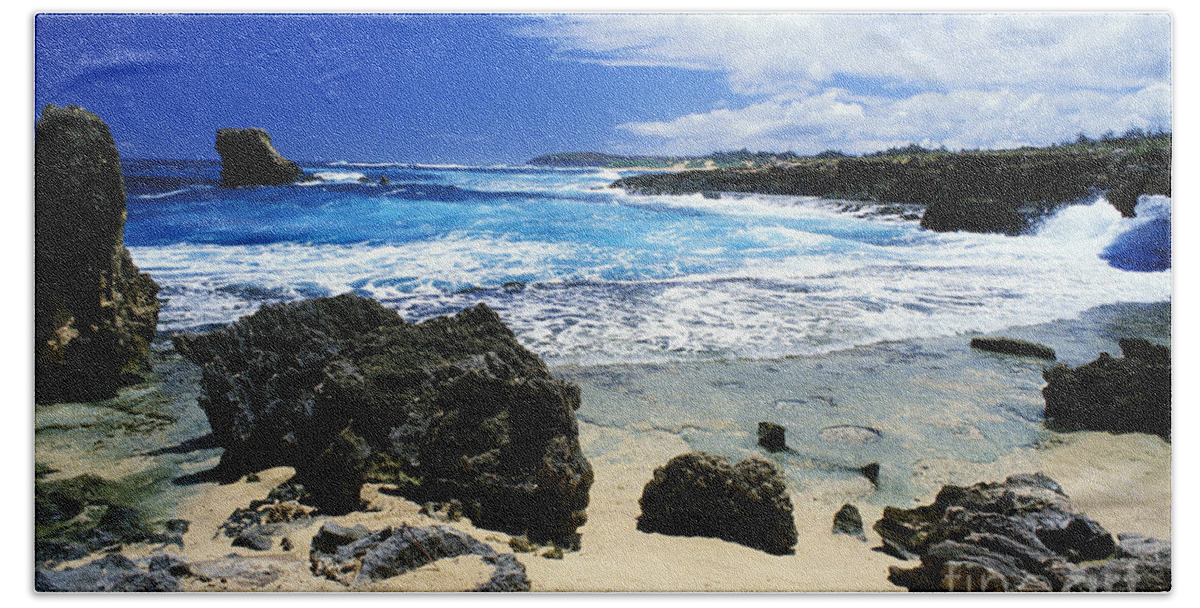 Beach Hand Towel featuring the photograph Mahaulepu Koloa Beach by Peter French - Printscapes