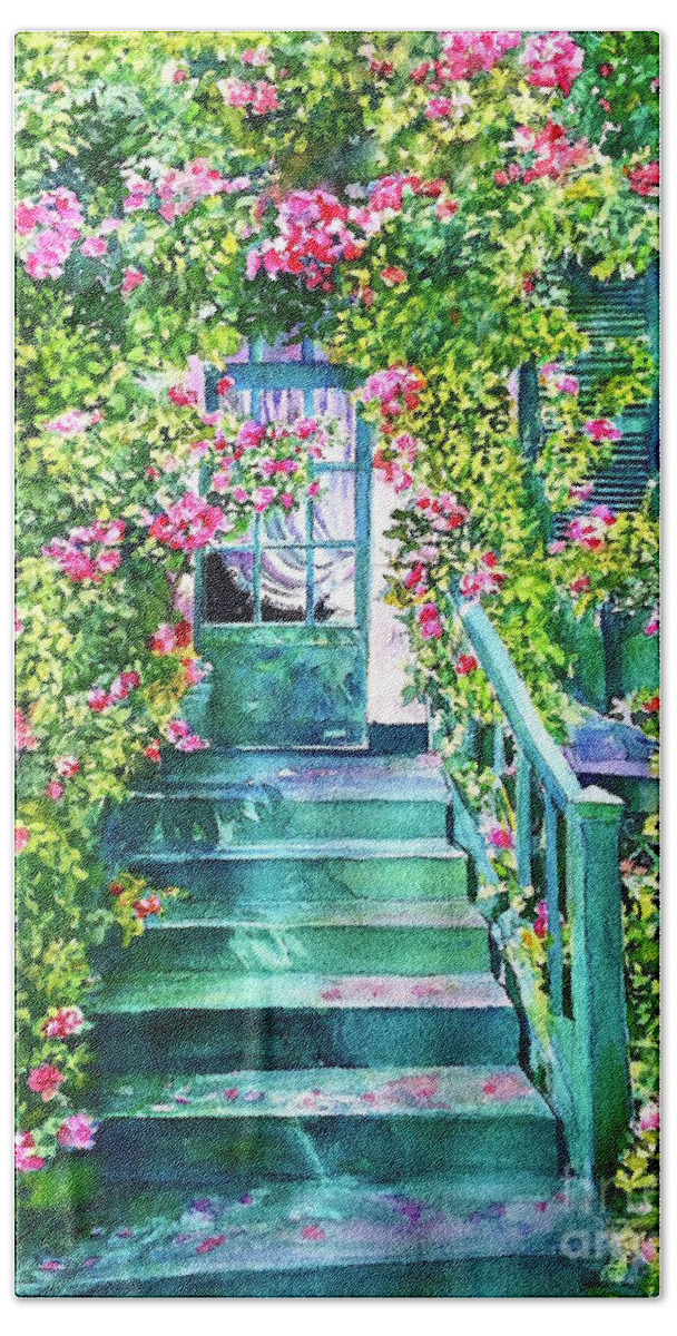 Giverny Bath Towel featuring the painting Giverny - Maison de Monet - France by Francoise Chauray