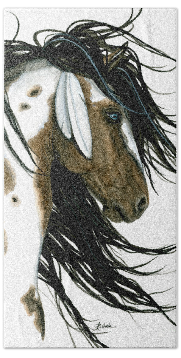 Mm159 Bath Towel featuring the painting Majestic Horse 159 by AmyLyn Bihrle