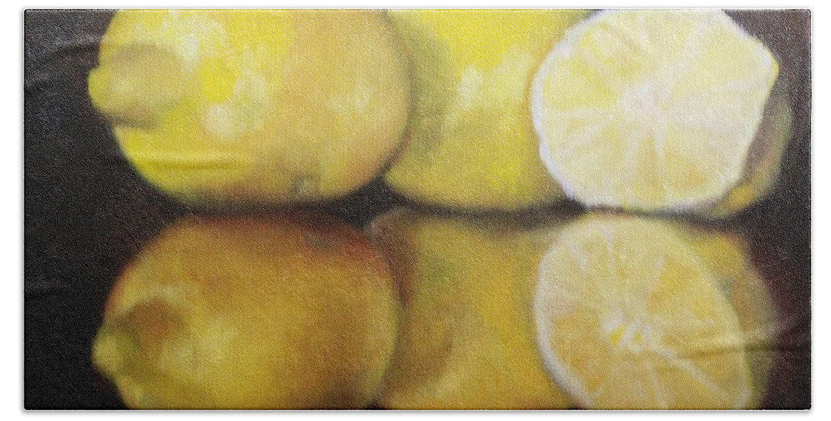 Still Life Hand Towel featuring the painting Make Lemonade by Marlene Book