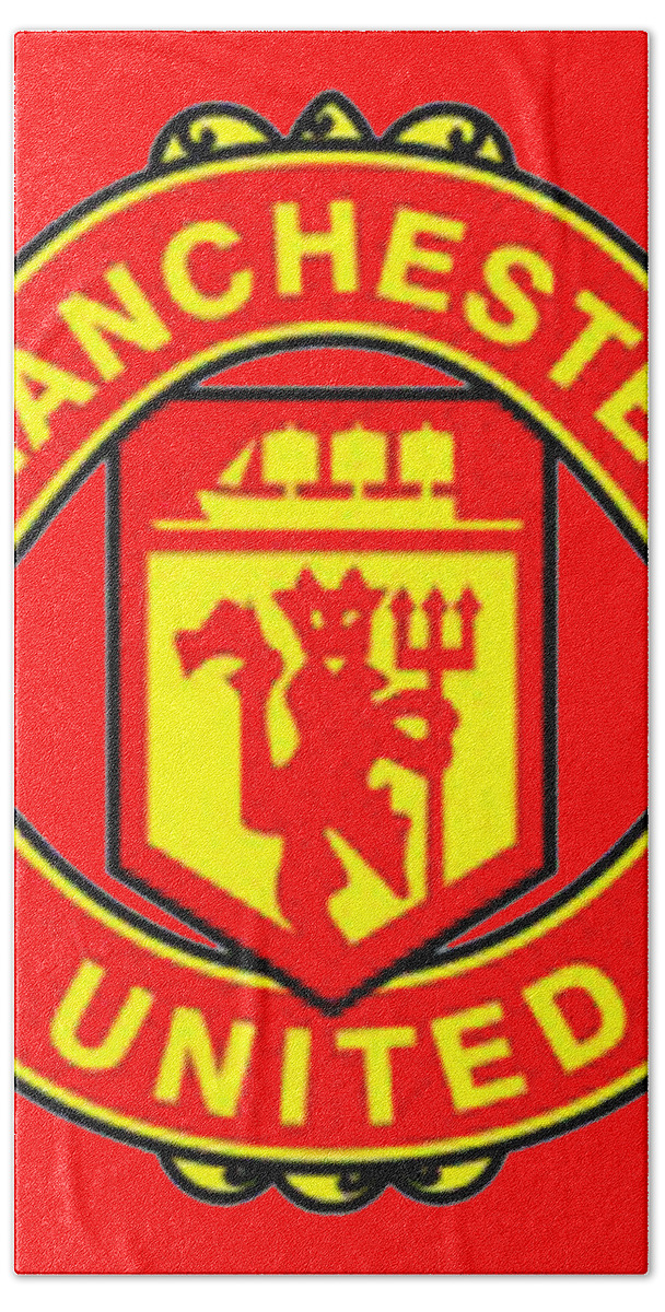 Manchester United Hand Towel featuring the digital art Manchester United by Rawa Rontek