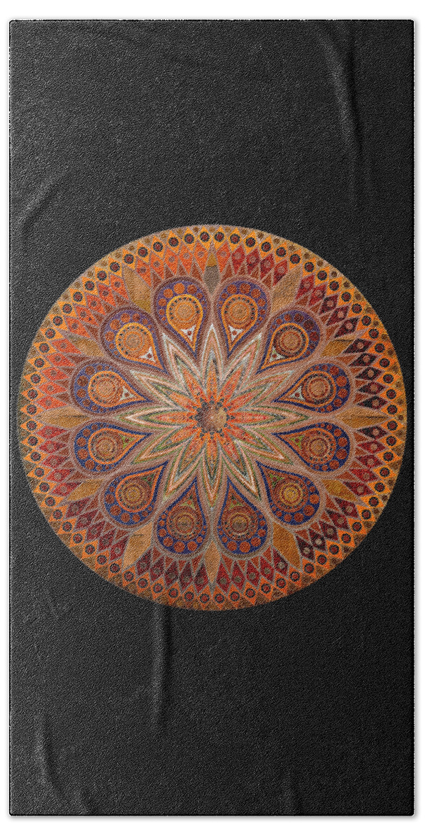 Mandala Hand Towel featuring the digital art Mandala 14 by Terry Davis