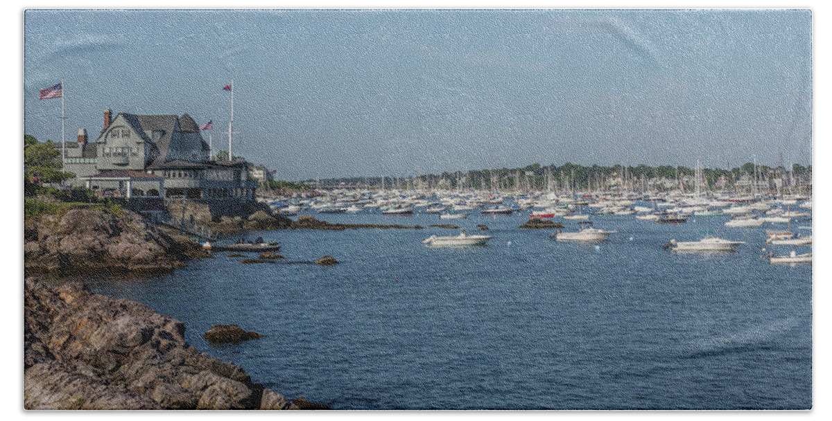 Marblehead Harbor Hand Towel featuring the photograph Marblehead Harbor by Brian MacLean