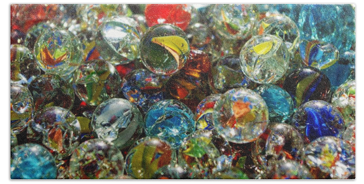 Glass Hand Towel featuring the photograph Marbles by Stoney Lawrentz