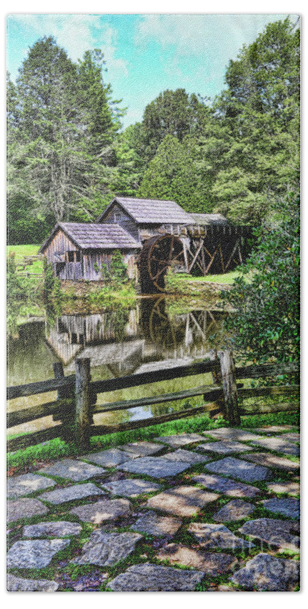 Paul Ward Bath Sheet featuring the photograph Marby Mill Pathway by Paul Ward