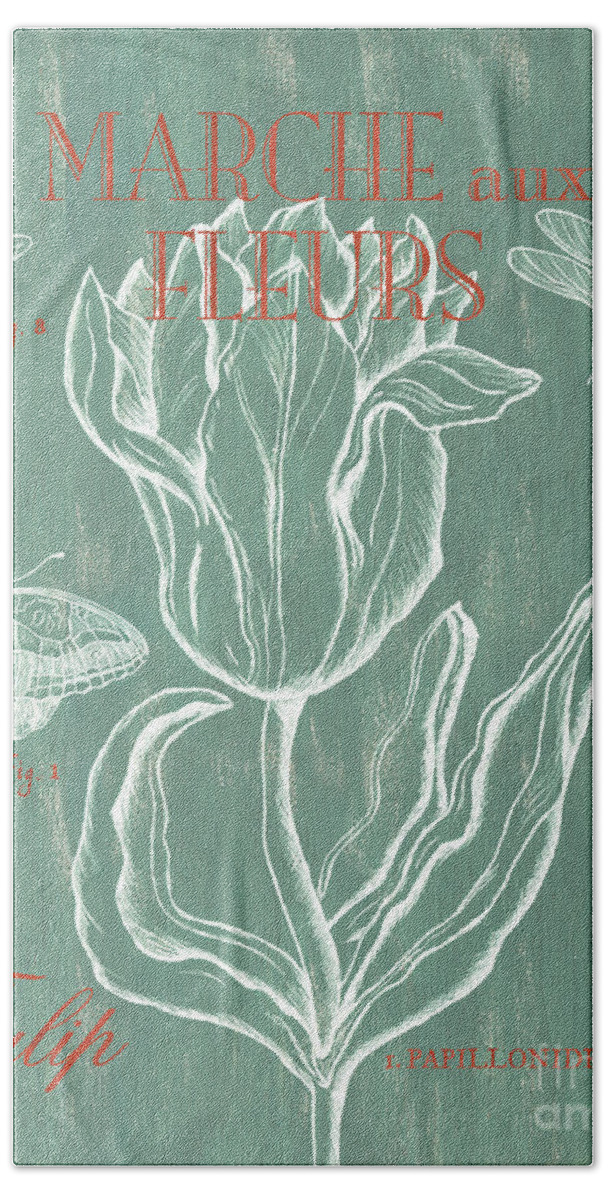 Floral Hand Towel featuring the painting Marche aux Fleurs by Debbie DeWitt