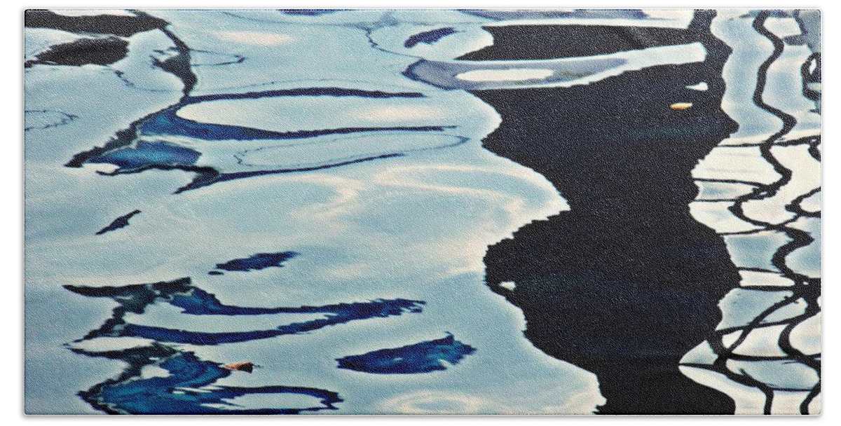 Reflection Bath Towel featuring the photograph Marina Abstract 14 by Sarah Loft