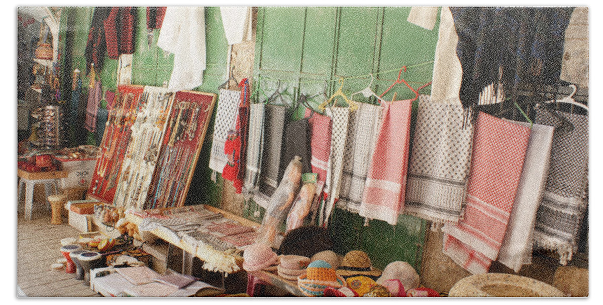 Market Bath Towel featuring the photograph Market stall in Hebron 2 by David Birchall