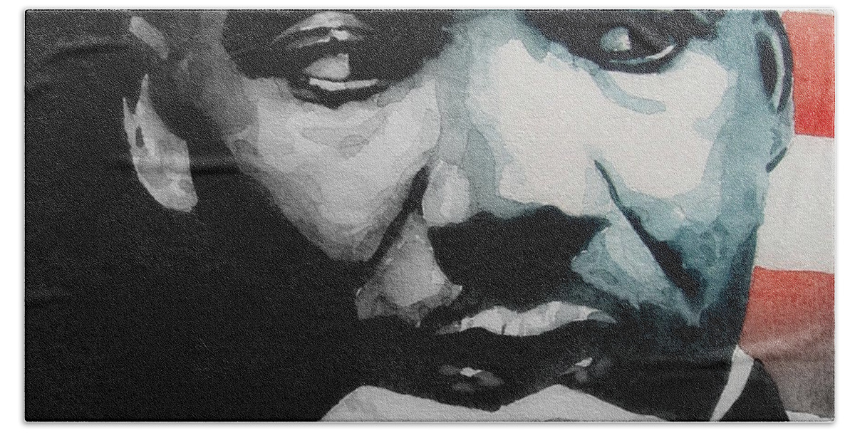 Mlk Hand Towel featuring the painting Martin Luther King Jr- I Have A Dream by Paul Lovering