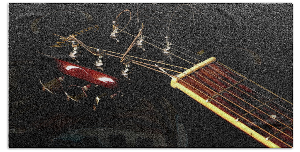 Martinez Guitar Bath Towel featuring the photograph Martinez Guitar 003 by Kevin Chippindall