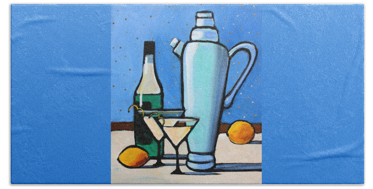 Martini Hand Towel featuring the painting Martini Night by Toni Grote