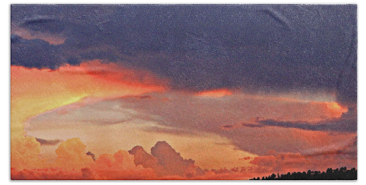 Sunset Hand Towel featuring the photograph Mazatzal Peak Sunset by Matalyn Gardner