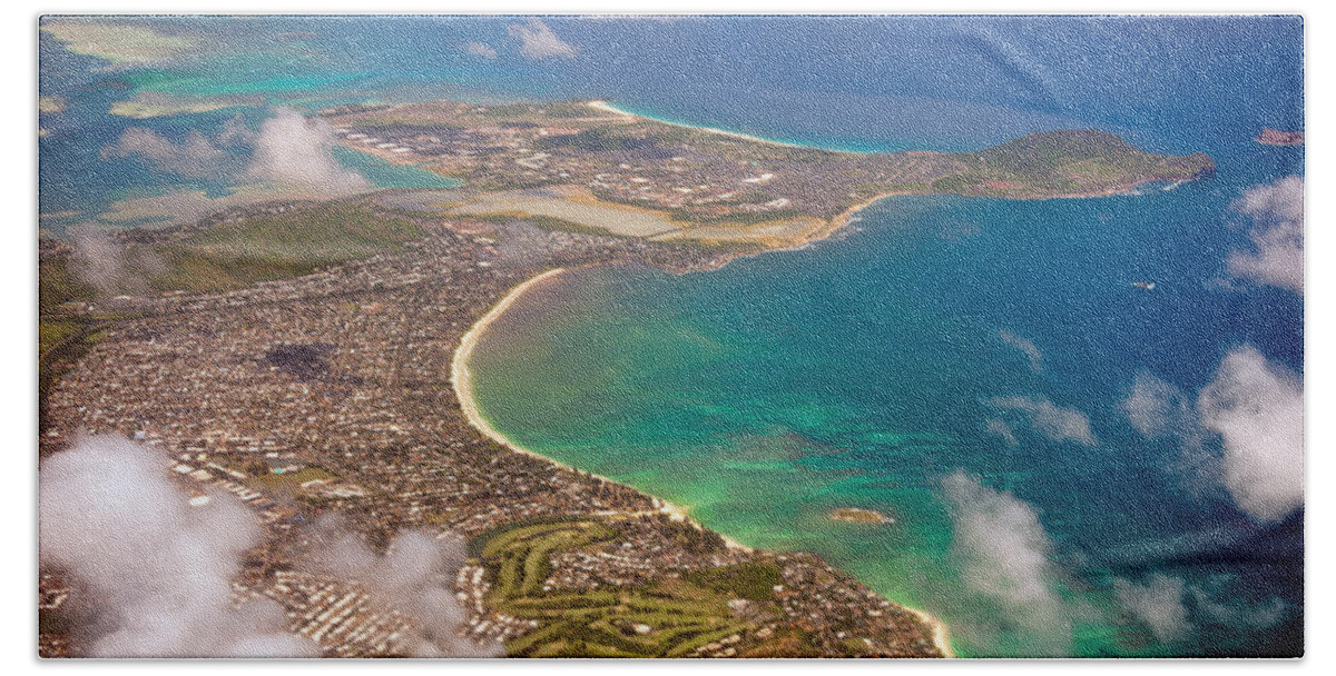 Hawaii Bath Towel featuring the photograph MCBH Aerial view by Dan McManus