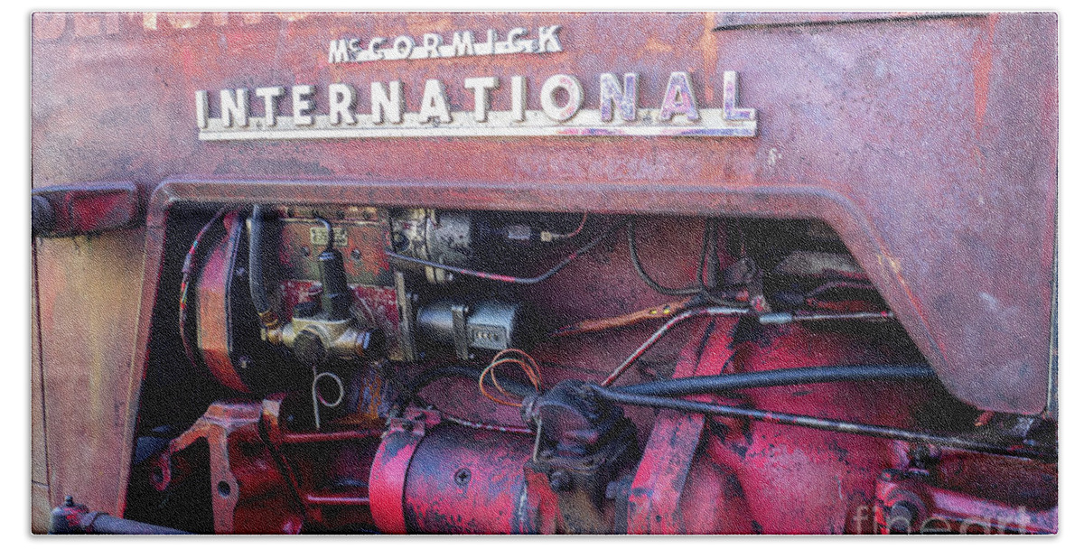 1958 Bath Towel featuring the photograph McCormick International Tractor 02 by Rick Piper Photography