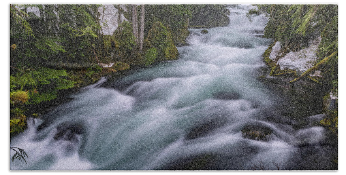 River Bath Towel featuring the photograph McKenzie River by Cat Connor