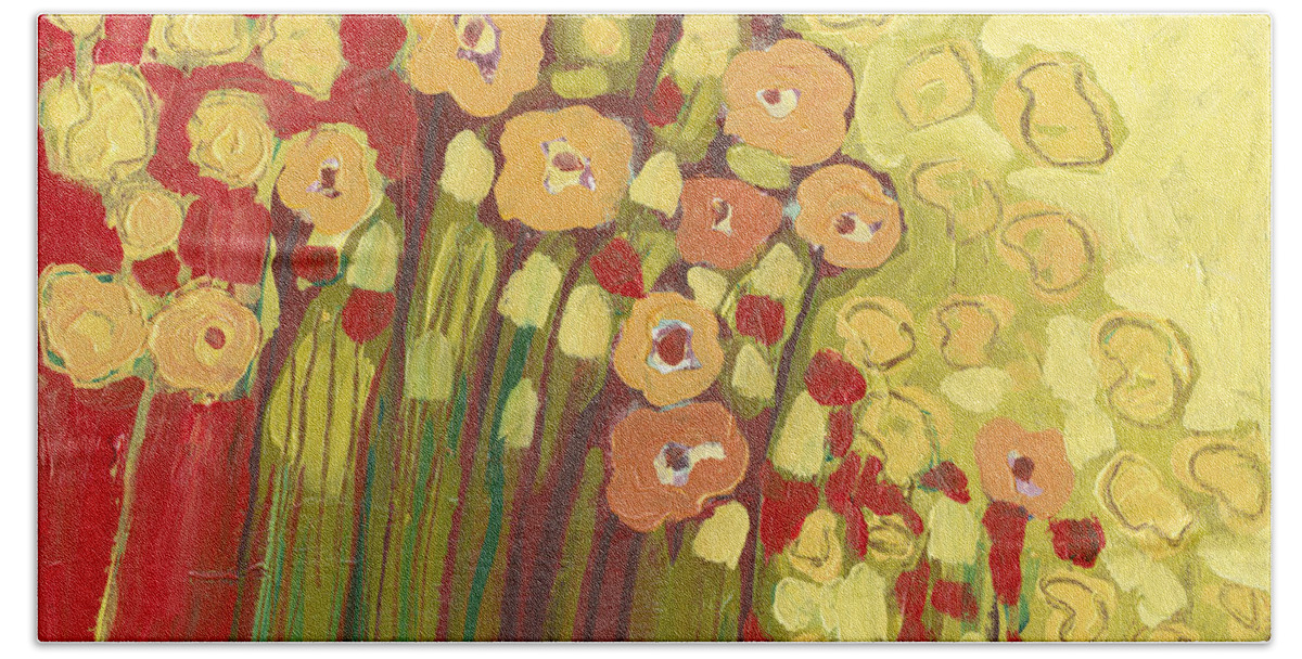 Floral Hand Towel featuring the painting Meadow in Bloom by Jennifer Lommers