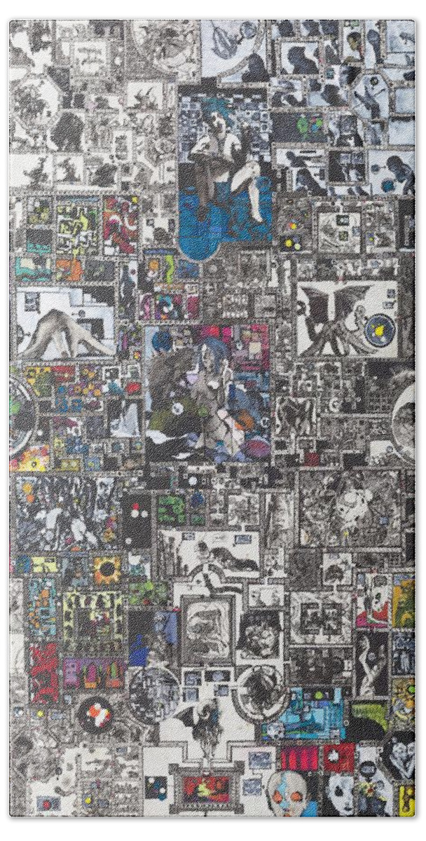 Zak Smith Bath Sheet featuring the painting Medusa Maze by Zak Smith