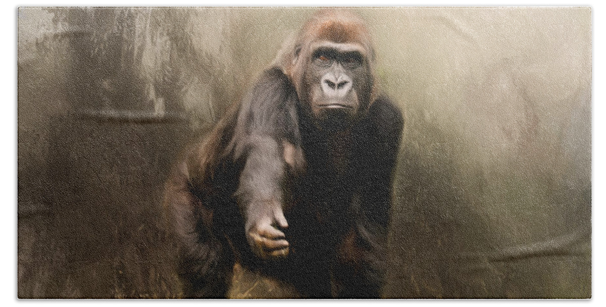 Gorilla Bath Towel featuring the photograph Meet Kwame by Kim Hojnacki