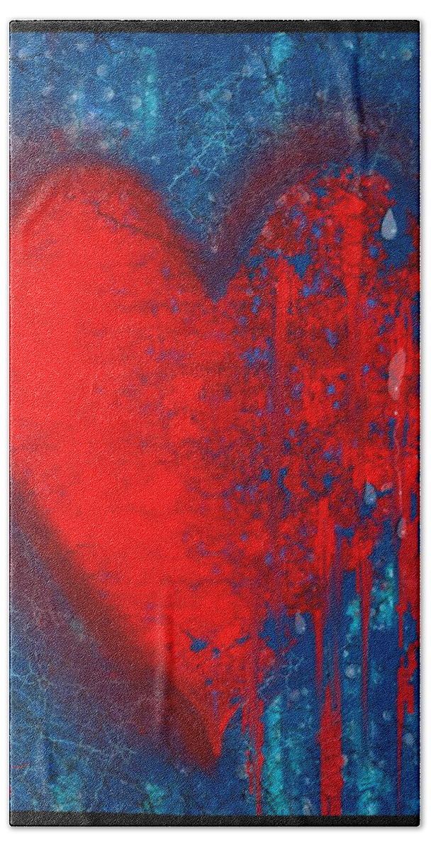 Hearts Hand Towel featuring the digital art Melting Heart by Kathleen Hromada