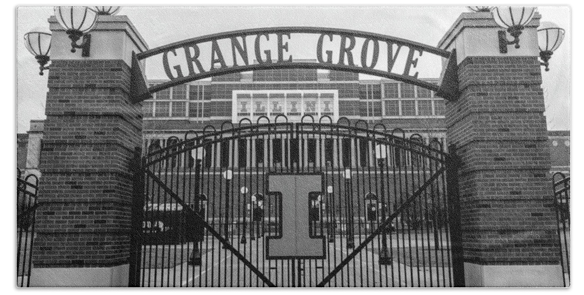 Big Ten Hand Towel featuring the photograph Memorial Stadium Grange Grove by John McGraw