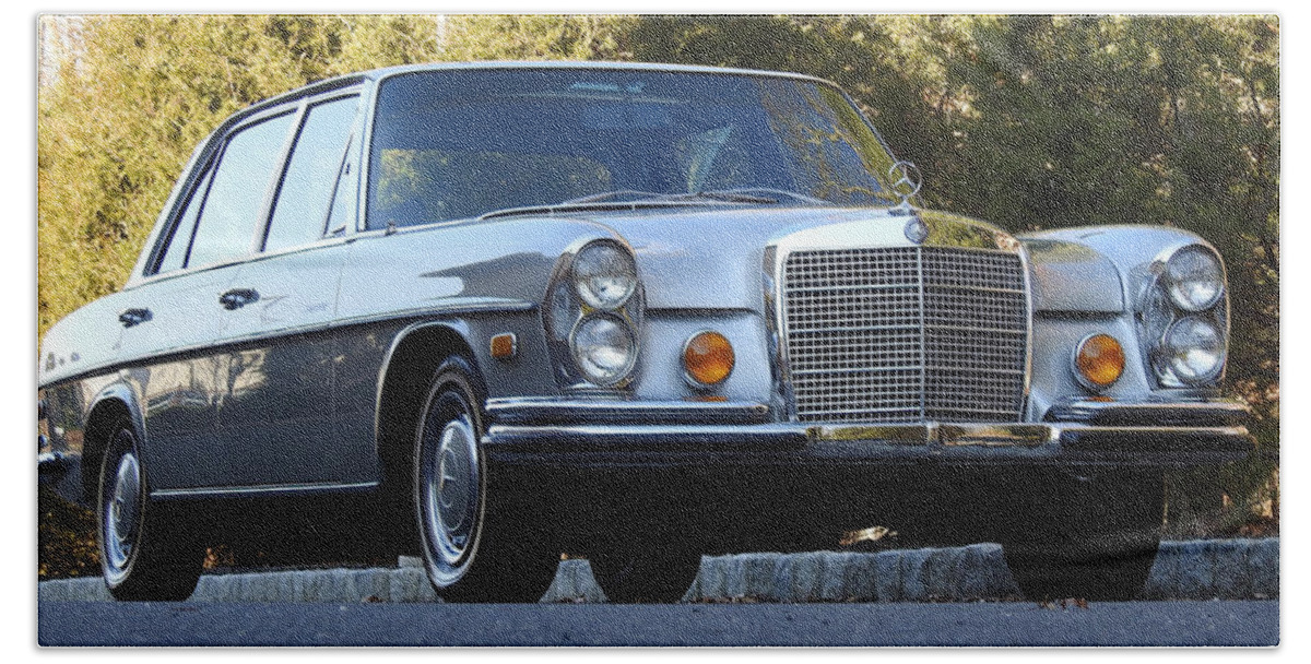 Mercedes-benz 300sel Hand Towel featuring the photograph Mercedes-Benz 300SEL by Jackie Russo